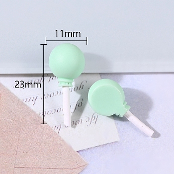Opaque Resin Decoden Cabochons, for Hair Accessories, Imitation Food, Balloon, Aquamarine, 23x11mm