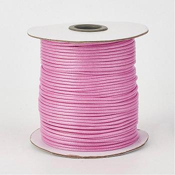 Eco-Friendly Korean Waxed Polyester Cord, Pearl Pink, 2mm, about 90yards/roll(80m/roll)