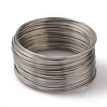 Steel Bracelet Memory Wire, Platinum, 20 Gauge, 0.8mm, 55mm inner diameter, about 1150 circles/1000g.