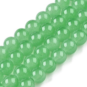 Baking Painted Imitation Jade Glass Round Bead Strands, Medium Sea Green, 6.5mm, Hole: 1.5mm, about 135~140pcs/strand, 31.8 inch