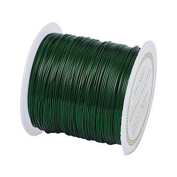 Round Copper Wire Copper Beading Wire for Jewelry Making, Long-Lasting Plated, Green, 22 Gauge, 0.6mm, about 59.05 Feet(18m)/roll