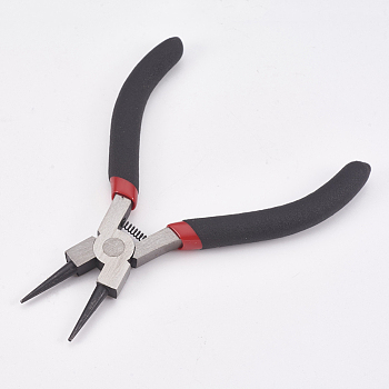 45# Carbon Steel Round Nose Pliers, Hand Tools, Polishing, Black, 10.7x9.6x0.9cm