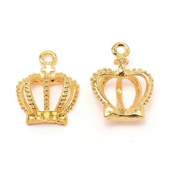 Alloy Charms, Crown, for DIY Jewelry Accessories, Golden, 19.5x15x7mm, Hole: 2mm