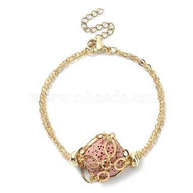 Brass Braided Macrame Rhombus Pouch Empty Stone Holder Bracelet Making(BJEW-JB09904-01)-2