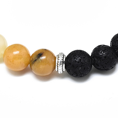 Natürliche topaz jade perlen stretch armbänder(BJEW-R309-02-A04)-2
