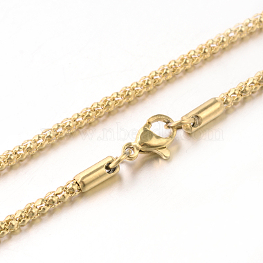 304 Stainless Steel Popcorn Chain Necklaces(NJEW-J032-22)-3