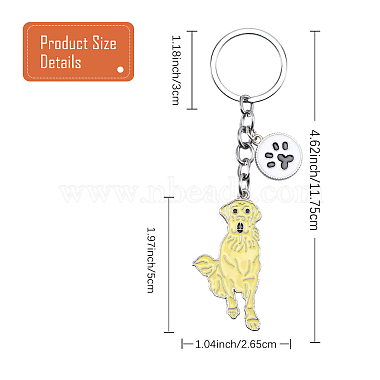 WEWAYSMILE Dog Keychain Car Keychain Pet Pendant Key-Ring Lovely Dog Key-ring Portable Metal Keychain Gift for Pet Lover Birthday Puppy Theme Party Supplies (Labrador)(JX806A)-2