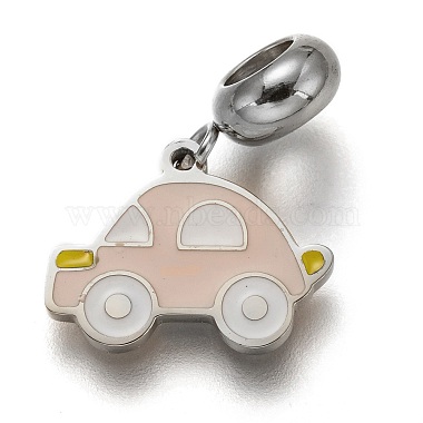 Pink Vehicle 304 Stainless Steel Dangle Charms