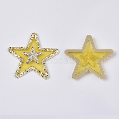 Light Gold Yellow Star Alloy+Epoxy Resin Pendants
