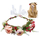 Cloth Artificial Flower Bridal Wreath(OHAR-WH0011-19)-1