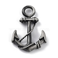 Tibetan Style Alloy Pendant, Frosted, Anchor Charm, Antique Silver, 36.5x25x5mm, Hole: 5.5mm(PALLOY-H133-31AS)