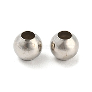 Brass Spacer Beads, Seamless Round Beads, Platinum Color, about 4mm in diameter, hole: 1.8mm(J0K2G062)