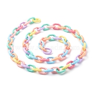 Handmade Cable Chains, with Acrylic Quick Link Connectors, Colorful, 25.5x17.5x5.5mm, about 1m/strand(AJEW-JB01060)
