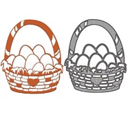 Easter Basket of Eggs Carbon Steel Cutting Dies Stencils, for DIY Scrapbooking, Photo Album, Decorative Embossing Paper Card, Stainless Steel Color, 114x97mm(PW-WG94262-01)