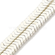 Electroplated Synthetic Non-Magnetic Hematite Beads Strands, Arrow, Silver Plated, 2x4x2.5mm, Hole: 1mm, about 265~271pcs/strand, 15.51''~15.67''(39.4~39.8cm)(G-I360-W01-04)
