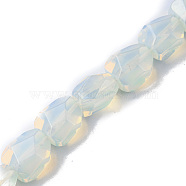 Opalite Beads Strands, Faceted, Nuggets, 16~17x11~13x11~13mm, Hole: 1.5mm, about 13pcs/strand, 8.46~8.58 inch(21.5~21.8cm)(G-F743-04K)