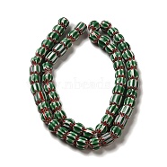 Handmade Nepalese Lampwork Beads, Round, Green, 10~13x9~12mm, Hole: 2~3mm, about 60~65pcs/strand, 25.20~25.98''(64~66cm)(LAMP-B023-08A-04)