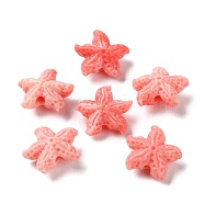 Synthetic Shell Dyed Beads, Starfish, Salmon, 10x11x6mm, Hole: 1.2mm(SHEL-K007-02)