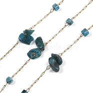 Ion Plating(IP) 316 Surgical Stainless Steel Chains, with Natural Apatite, with Spool, Soldered, 2.5x0.9x0.2mm(AJEW-Q153-01G)