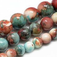 Synthetic Ocean White Jade Beads Strands, Dyed, Round, Brown, 6~7mm, Hole: 1mm, about 65pcs/strand, 16.3 inch(G-S254-6mm-C07)