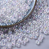 Eco-Friendly Transparent Acrylic Beads, Round, AB Color, Clear AB, 5mm, Hole: 1.5mm, about 8400pcs/500g(PL732-2)