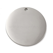304 Stainless Steel Pendants, Stamping Blank Tag, Flat Round Charm, Stainless Steel Color, 20x1.5mm, Hole: 1.4mm(STAS-K270-28A-P)