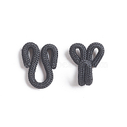 Cloth Clover Brass Buckles, Sewing Hooks and Eyes Closure, for Bra Clothing Trousers Skirt Sewing DIY Craft, Black, 23x11x2~8mm, Hole: 2x5mm(DIY-WH0162-94B-01)