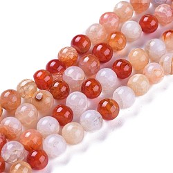Crackle Natural Carnelian Beads Strands, Round, 10~12mm, Hole: 1.2mm, about 32~38pcs/strand, 14.76~14.96 inch(37.5~38cm)(G-H235)