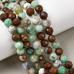 Natural Chrysoprase Beads Strands, Round, Faceted, Grade A, 7~8mm, Hole: 0.5mm, about 54pcs/strand, 14.96''(38cm)(GG-CBA526E-A01-7mm)