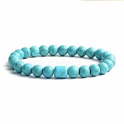 Turquoise Bracelet with Elastic Rope Bracelet, Male and Female Lovers Best Friend(DZ7554-19)