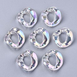 Transparent Acrylic Linkings Rings, Quick Link Connectors, For Curb Chains Making, AB Color, Twist, Clear AB, 23x23x10mm, Inner Diameter: 13x10mm(X-PACR-N010-036)