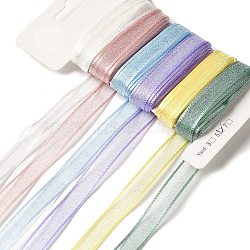 Polyester and Nylon Ribbon Sets, for Bowknot Making, Gift Wrapping, Mixed Color, 3/8 inch(9~11mm), about 5.00 Yards(4.57m)/Bag(DIY-Z029-01K)