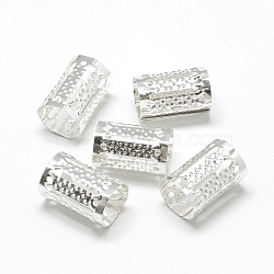 Iron Dreadlocks Beads Hair Decoration, Hair Coil Cuffs, Column, Silver Color Plated, 15x8mm, Hole: 7mm(IFIN-S696-13S)