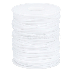 1 Roll Hollow Pipe PVC Tubular Synthetic Rubber Cord, Wrapped Around White Plastic Spool, White, 2mm, Hole: 1mm, about 54.68 Yards(50m)/roll(RCOR-SC0001-01B)