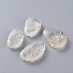 Natural Quartz Crystal Beads, Rock Crystal, Tumbled Stone, Healing Stones for 7 Chakras Balancing, Crystal Therapy, No Hole/Undrilled, Nuggets, 30~50x20~35x8~13mm(G-G774-10)
