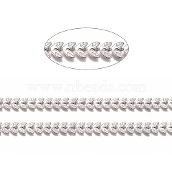 304 Stainless Steel Cobs Chains, Soldered, Stainless Steel Color, 6.5x6x0.5mm(X-STAS-I137-03P)