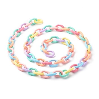 Handmade Cable Chains, with Acrylic Quick Link Connectors, Colorful, 25.5x17.5x5.5mm, about 1m/strand
