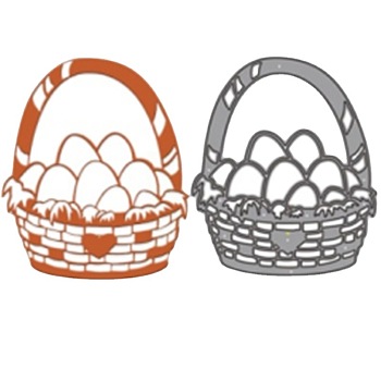 Easter Basket of Eggs Carbon Steel Cutting Dies Stencils, for DIY Scrapbooking, Photo Album, Decorative Embossing Paper Card, Stainless Steel Color, 114x97mm