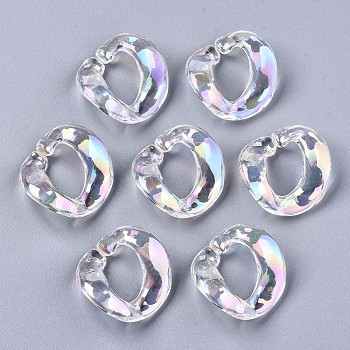 Transparent Acrylic Linkings Rings, Quick Link Connectors, For Curb Chains Making, AB Color, Twist, Clear AB, 23x23x10mm, Inner Diameter: 13x10mm