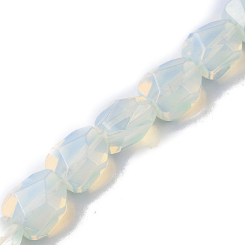 Opalite Beads Strands, Faceted, Nuggets, 16~17x11~13x11~13mm, Hole: 1.5mm, about 13pcs/strand, 8.46~8.58 inch(21.5~21.8cm)