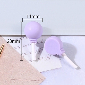 Opaque Resin Decoden Cabochons, for Hair Accessories, Imitation Food, Balloon, Lilac, 23x11mm