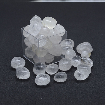 Natural Quartz Crystal Beads, Tumbled Stone, Healing Stones, for Reiki Healing Crystals Chakra Balancing, Half Drilled, Nuggets, 11~18x14~21x11~16mm