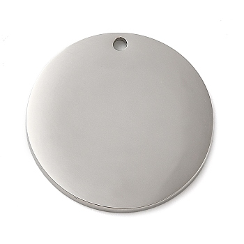 304 Stainless Steel Pendants, Stamping Blank Tag, Flat Round Charm, Stainless Steel Color, 20x1.5mm, Hole: 1.4mm