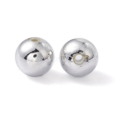 Silver Color Plated Acrylic Round Spacer Beads(PACR-MSMC001-06)-2