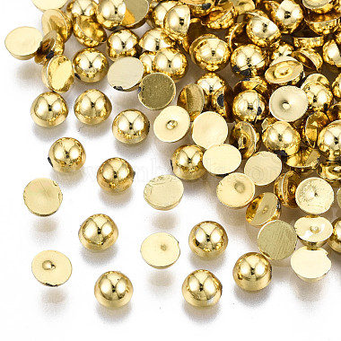 4mm Golden Half Round ABS Plastic Cabochons