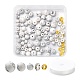 96 pièces kit de perles rondes en howlite synthétique pour la fabrication de bijoux à bricoler soi-même(DIY-FS0002-02)-1