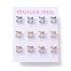 6 Pairs Tiny Cubic Zirconia Square Stud Earrings(EJEW-G291-01D-M)-1