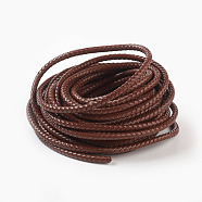 Braided Leather Cord, Leather Jewelry Cord, Jewelry DIY Making Material, Dyed, Round, Saddle Brown, 6mm, about 10.93 yards(10m)/bundle(WL-F009-B08-6mm)