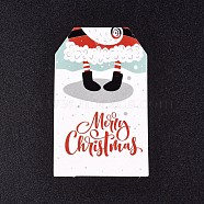 Paper Gift Tags, Hange Tags, For Arts and Crafts, For Christmas, with Father Christmas Pattern, Colorful, 50x30x0.3mm, Hole: 5mm(CDIS-L003-E06-A)