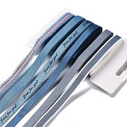 Polyester & Polycotton Ribbons Sets, for Bowknot Making, Gift Wrapping, Steel Blue, 1/2 inch(11.5mm), 6 styles, about 3.00 Yards(2.74m)/Style, 18 Yards/Set(SRIB-P022-01A-21)